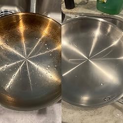 The product itself works great-it does a fantastic job of cleaning and polishing my pot, removing stains and buildup with minimal effort. It’s definitely effective and does what it’s supposed to do.